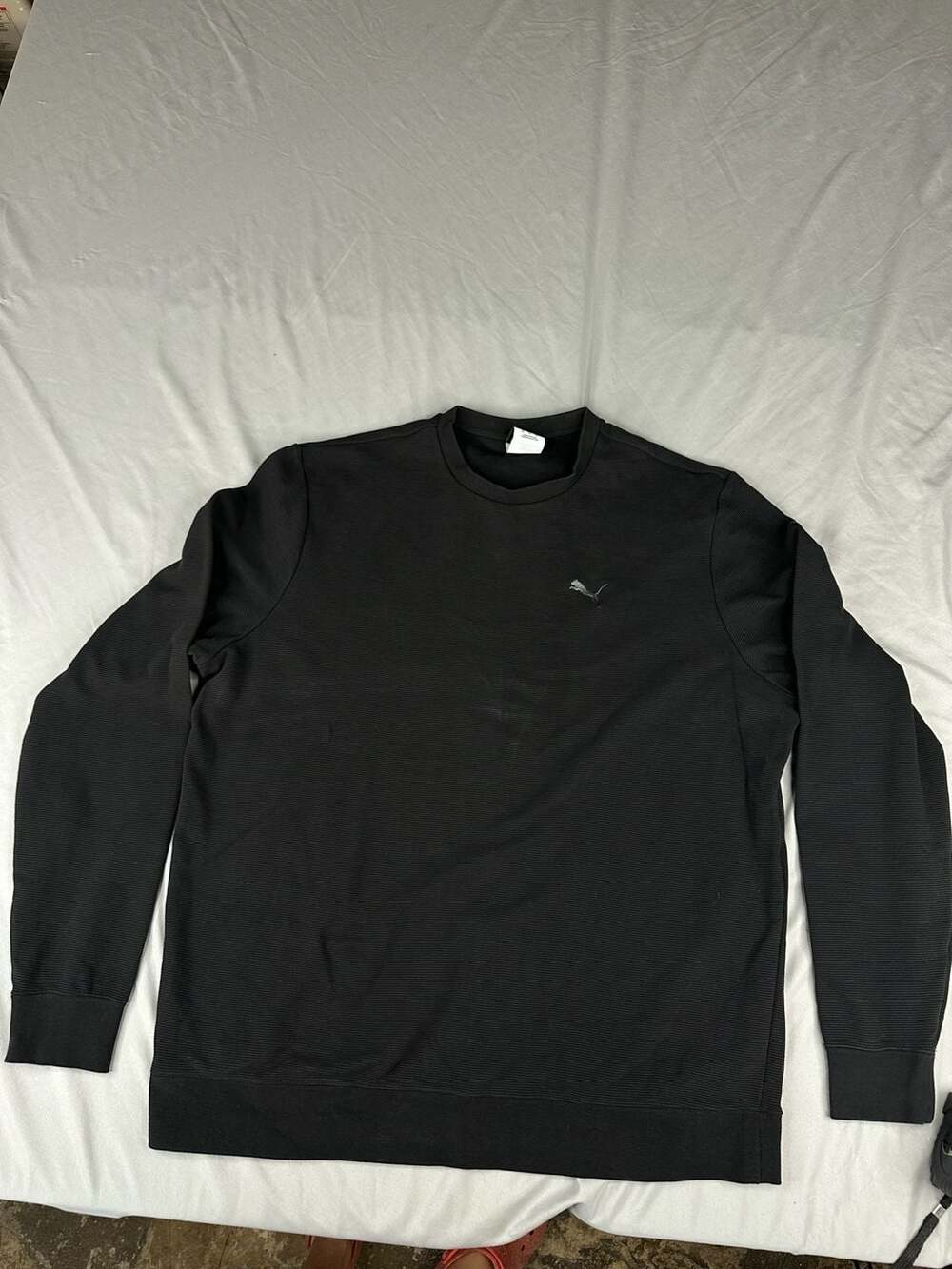 Puma Textured Crewneck Sweatshirt Size XL Black Long Sleeve Pullover